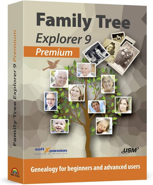 Family Tree Explorer 9 PREMIUM - Genealogy software compatible with Windows 11, 10, 8.1, 7